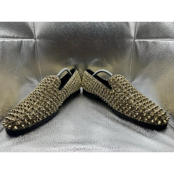RARE 🚀‎ Size 10 - J75 By Jump Luxor Gold Spike Studded Men's Slip Ons - Picture 7 of 12